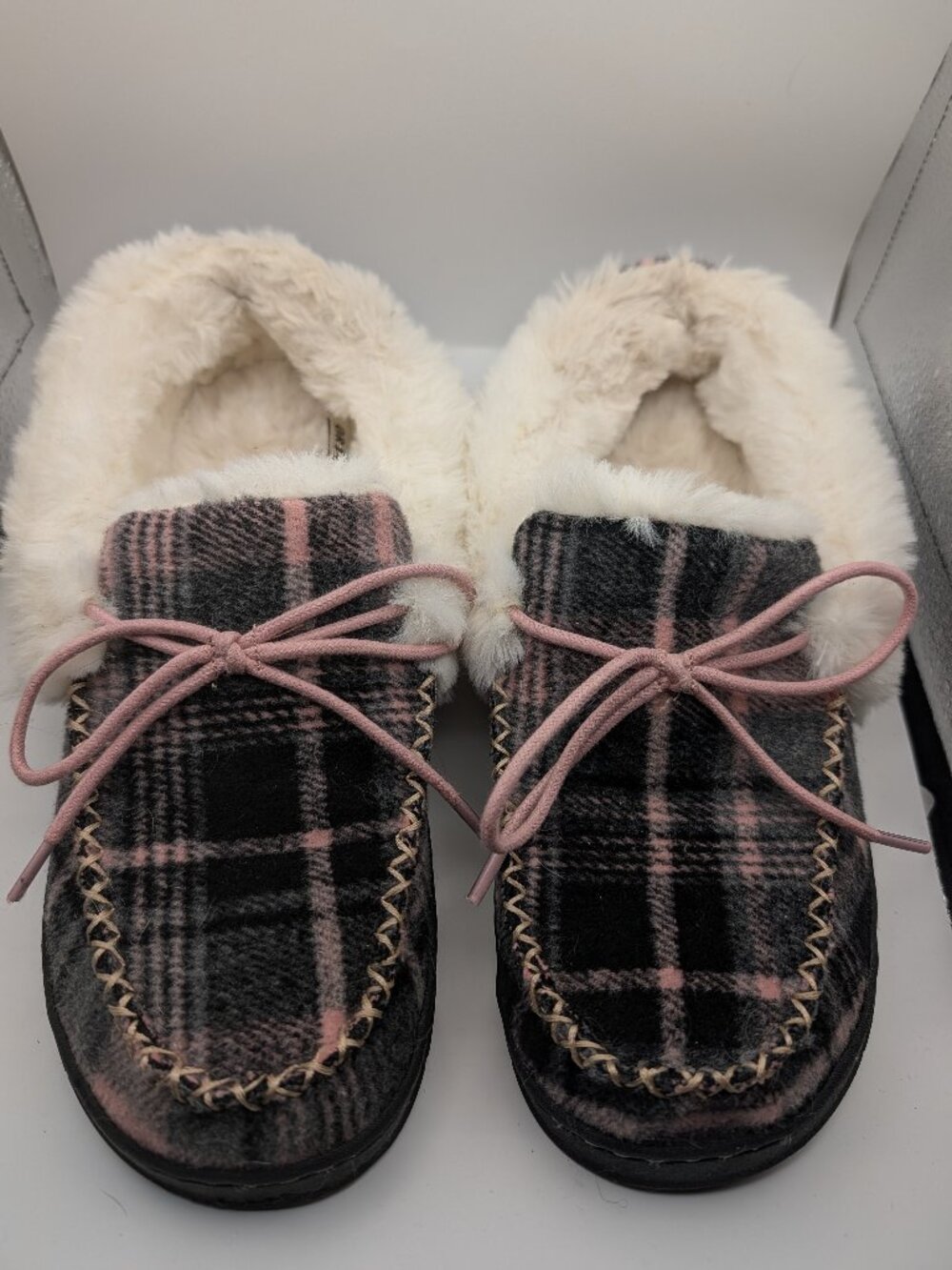 Earth Origin Pink Plaid Slippers 9